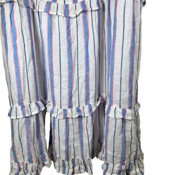 $198 Rails Sandy Tiered Dress in Tahiti Stripe size XL NWT Linen Rayon Cotton - Picture 12 of 16